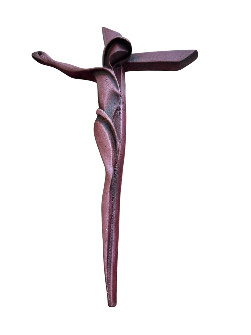 CROSS - Modern Abstract Crucifix Wall Cross - Deep Burgundy Resin